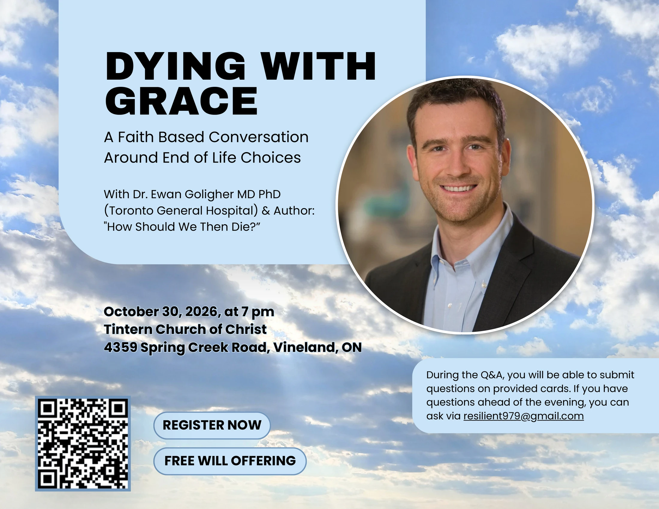 Dying With Grace: A Faith Based Conversation Around End of Life Choices