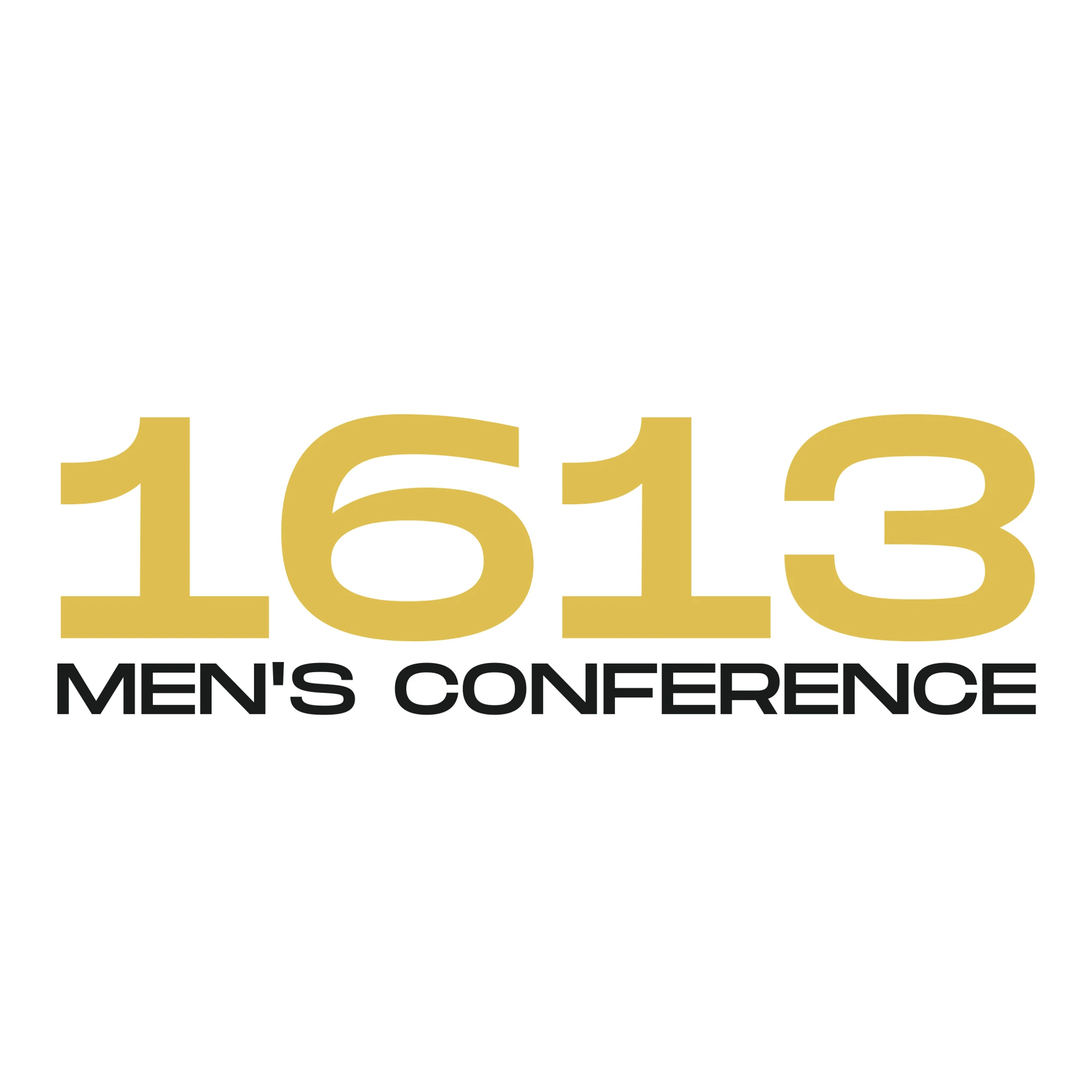 The logo for the 1613 Men's Conference, featuring the number 1613 in gold text stacked on top of the words 'Men's Conference' in black.